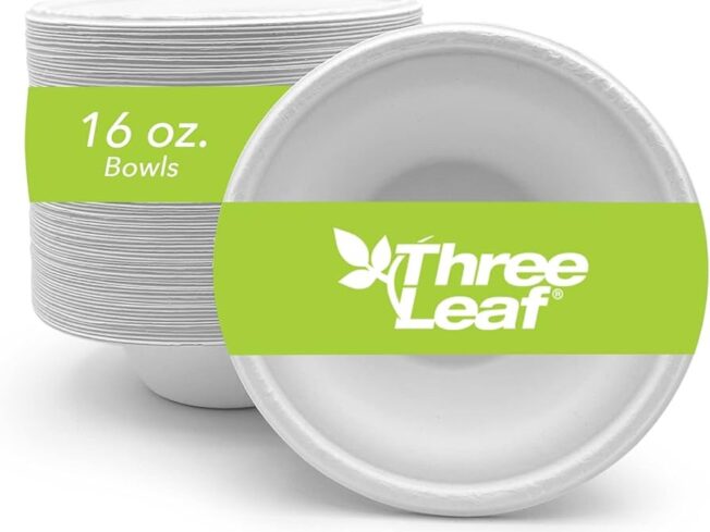Three Leaf 16oz Bagasse Bowl 25 Count