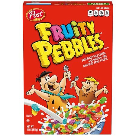Fruity Pebbles Sweetened Rice Cereal With Natural And Artifical Fruit Flavors