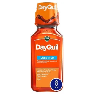 DayQuil Cold & Flu Headache,Fever,Sore Throat, Minor Aches & Pains 8oz