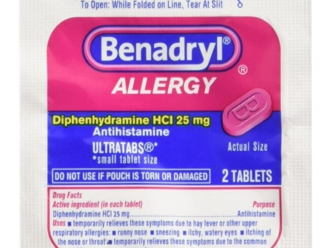 Benadryl Allergy Diphenhydramine Hci 25 Mg (2 Tablets)