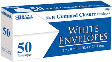 No. 1 Gummed Closure White Envelopes