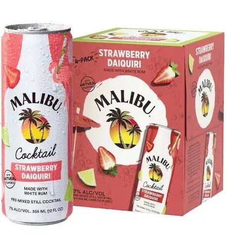 Malibu Strawberry Daiquiri 4 Pack 12 Fl oz