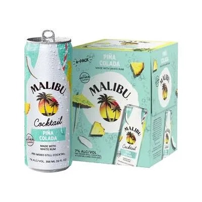 Malibu Pina Colada Cocktail 4 Pack 12 Fl oz