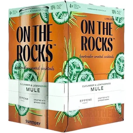 On The Rocks Cucumber & Lemongrass Mule 4 Pack 12 Fl oz 355 ML