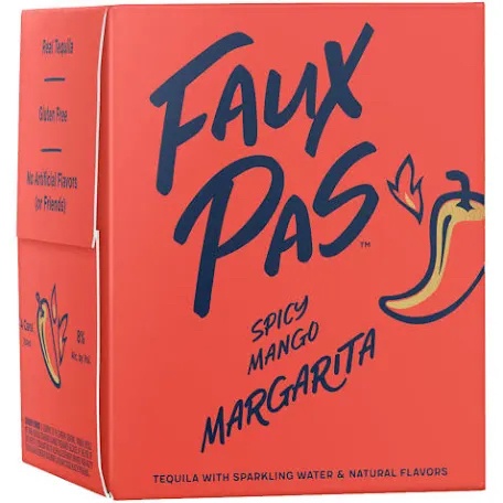 Faux Pas Spicy Mango Margarita 4 Cans 250 ML
