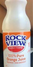 Rock View Family Farms 100 % Pure Organic Juice 473ML