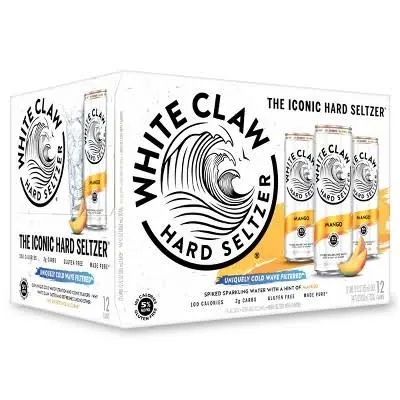 white claw 12 pack cans Mango flavor